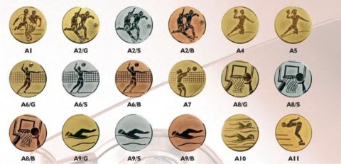 Emblemat Tryumf D1 złoty/srebrny/brązowy średnica 25mm sportowy