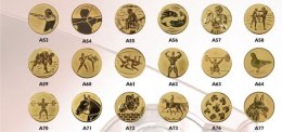 Emblemat Tryumf D1 złoty/srebrny/brązowy średnica 25mm sportowy