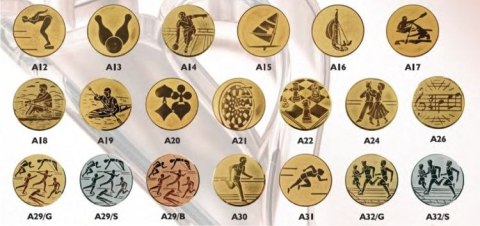 Emblemat Tryumf D2 złoty/srebrny/brązowy średnica 50mm sportowy Emblemat Tryumf D2 złoty/srebrny/brązowy średnica 50mm sportowy