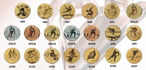Emblemat Tryumf D2 złoty/srebrny/brązowy średnica 50mm sportowy Emblemat Tryumf D2 złoty/srebrny/brązowy średnica 50mm sportowy