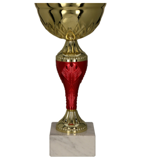 Złoto-czerwony puchar metalowo - plastikowy 8368